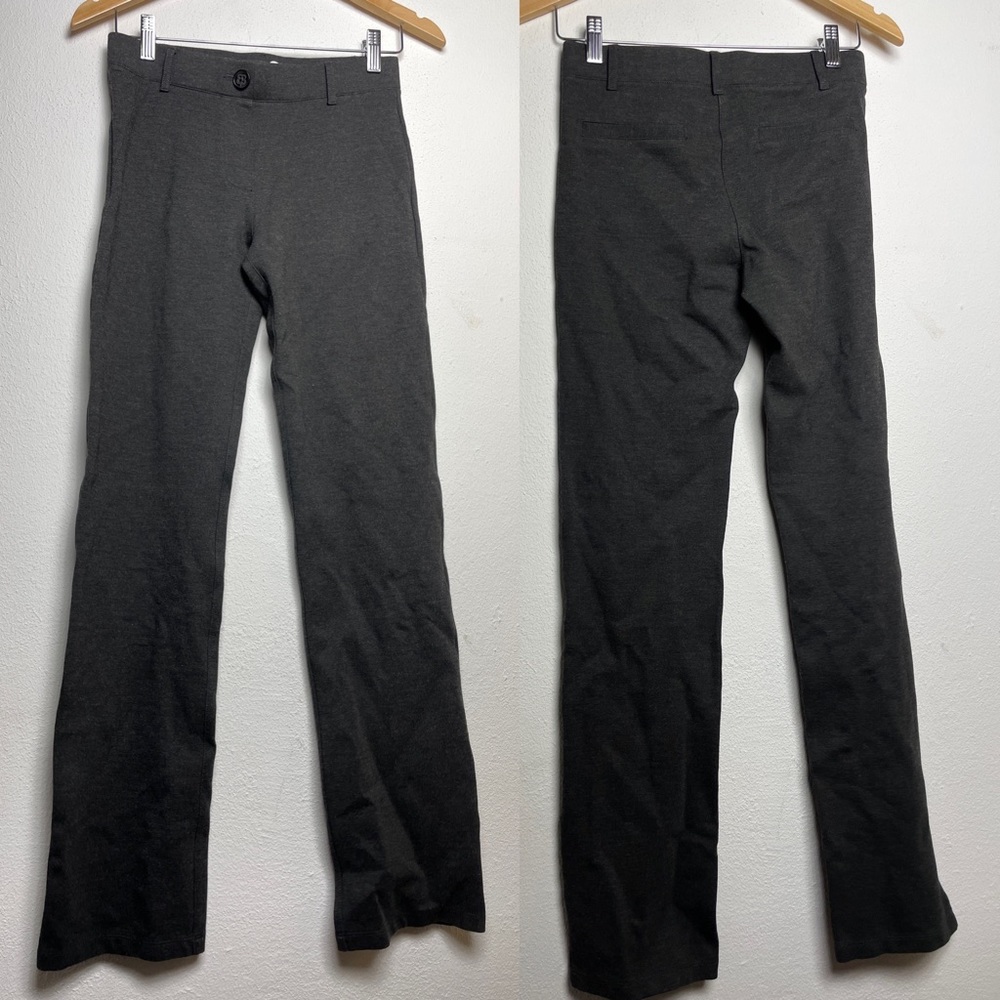 Betabrand Straight Leg Classic Dress Pant Yoga Charcoal